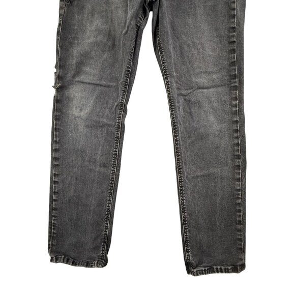 Levis 541 Jeans Mens 34x32 Black Gray Denim Athletic Fit Tapered Leg Distressed - Picture 15 of 16